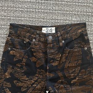 Free People High Rise Jeans in Black and Brown